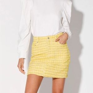 Walter Baker Alicia Mini Skirt Yellow  Sunshine Tweed size 4